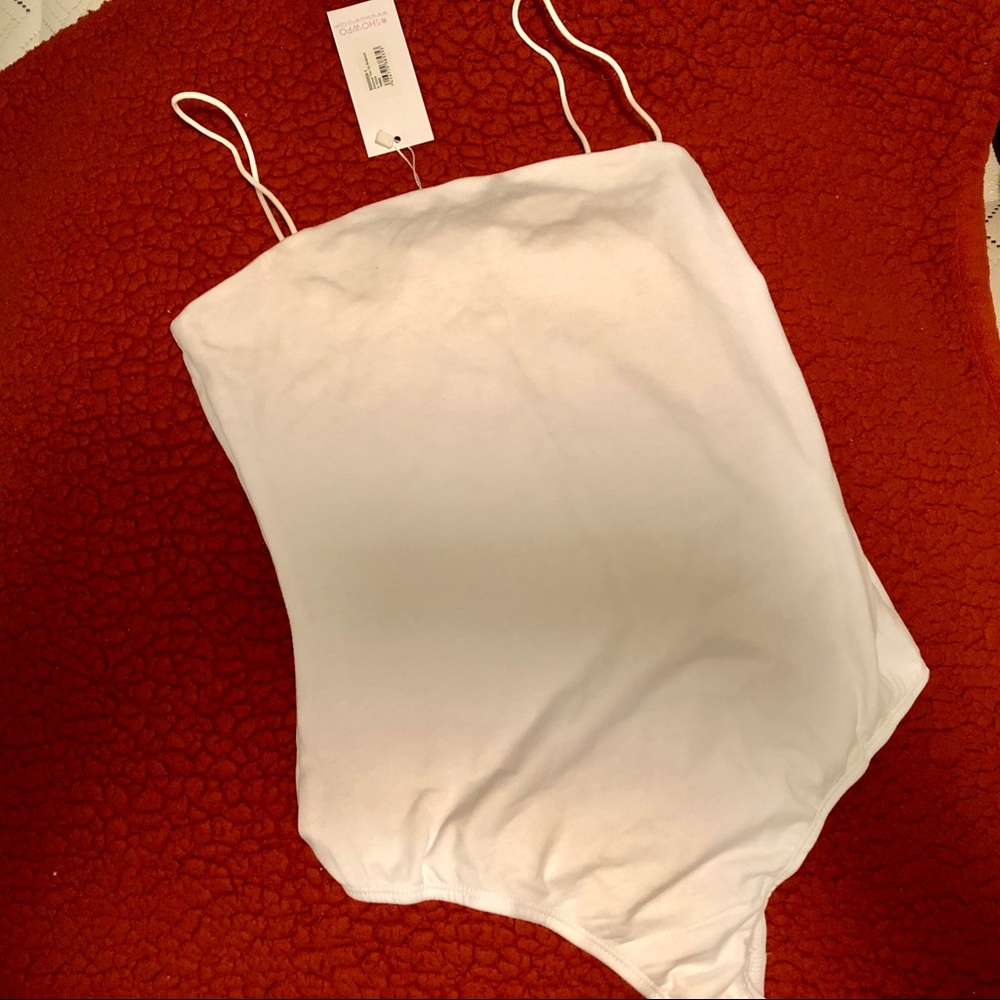 Cute white bodysuit tank